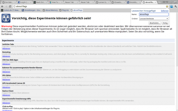 Ein Lesezeichen wird hinzugefügt.