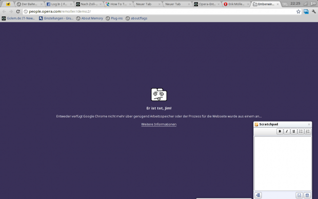 Für manche Anwendungen ist die Hardware des Chromebooks offenbar zu schwach.