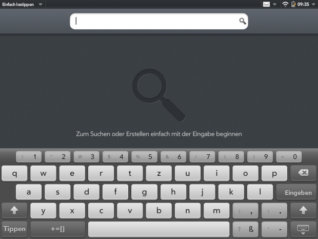 Über die Universalsuche lassen sich installierte Anwendungen oder Webseiten suchen.