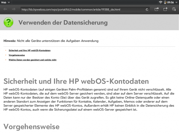 Mit einem eingerichteten WebOS-Account ...