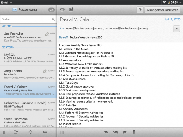 ... oder aber mit eingeblendetem Postfach.