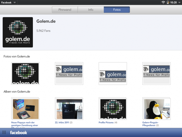 Eine ausgereifte Facebook-Anwendung ...