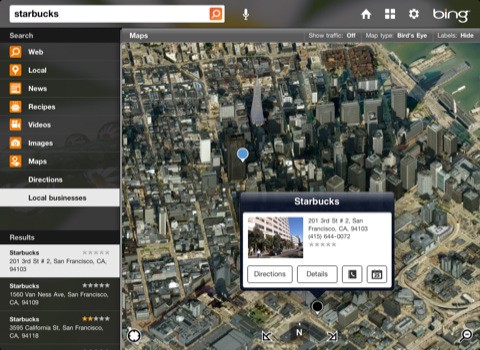 Bing-Anwendung für das iPad (Bild: Microsoft)