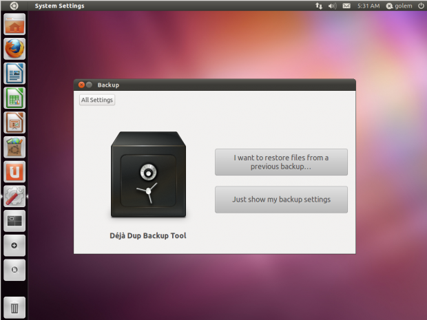 Neu hinzugekommen ist das Backup-Programm Deja-Dup.