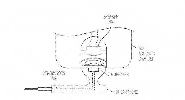 Akustik-Ladegerät aus US-Patentantrag 20110188677 (Bild: USPTO / Apple)