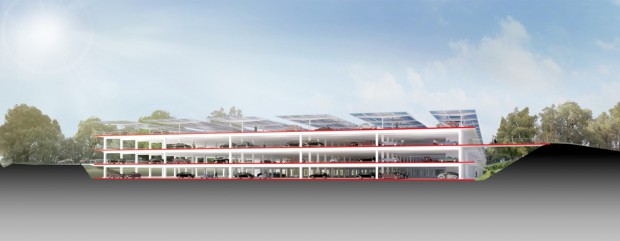 Das Parkhause von Apples Campus 2 (Bild: Apple/Cupertino.org/Foster + Partners)