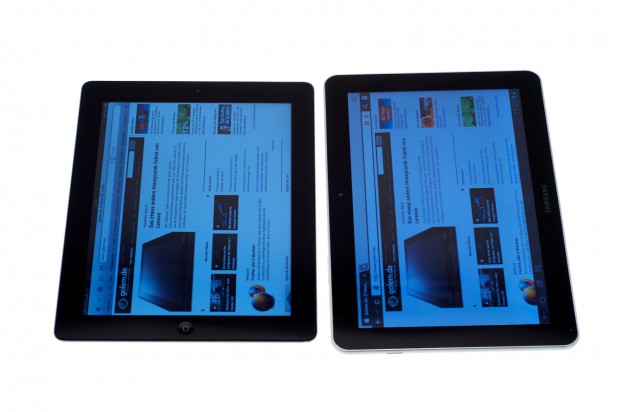 Vergleichsfoto vom iPad 2 und Galaxy Tab 10.1 von Golem.de