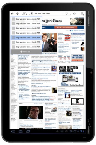 Design-Entwurf für Firefox auf Tablets mit Android 3.0 von Ian Barlow