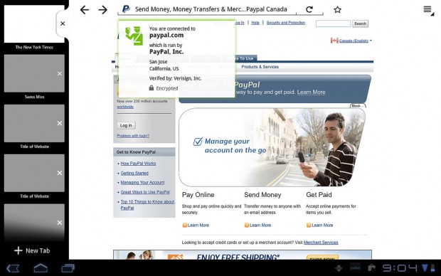 Design-Entwurf für Firefox auf Tablets mit Android 3.0 von Ian Barlow