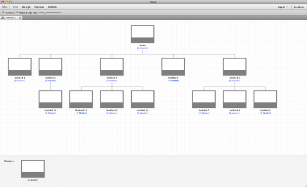 Adobe Muse - Seitenstruktur (Bild: Adobe)