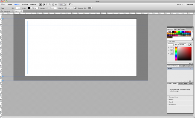 Oberfl&auml;che von Adobe Muse (Bild: Adobe)