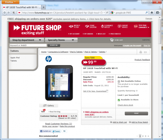 ... und andere H&auml;ndler ziehen mit.