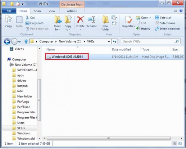 Zugriff auf eine VHD-Datei in Windows 8