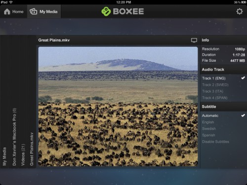 Boxee für iPad (Bild: Boxee)