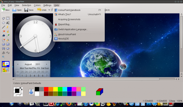 Die KDE-Anwendung Kolourpaint unter UniOS