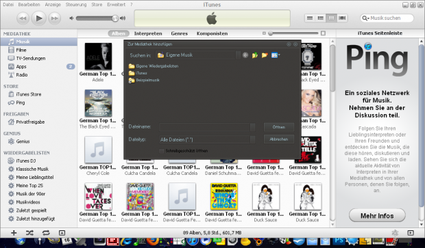 Die Windows-Version von iTunes