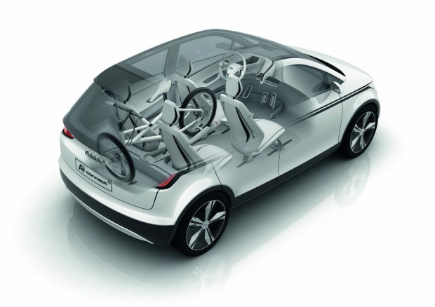 A2 Concept mit Fahrrad im Innenraum. (Bild: Audi)
