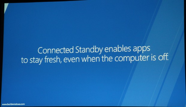 Microsoft erläutert Connected Standby auf der Build Windows.