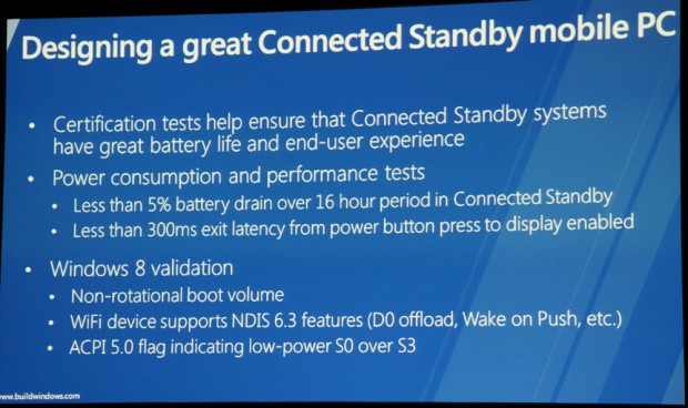 Microsoft erläutert Connected Standby auf der Build Windows.