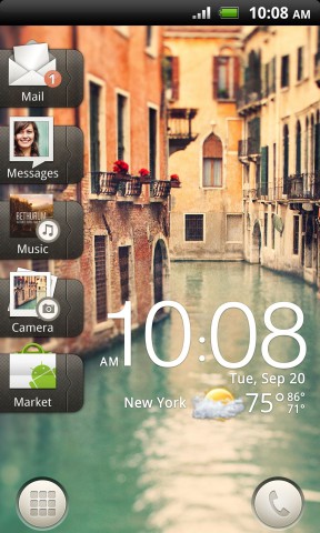 Homescreen des HTC Rhyme