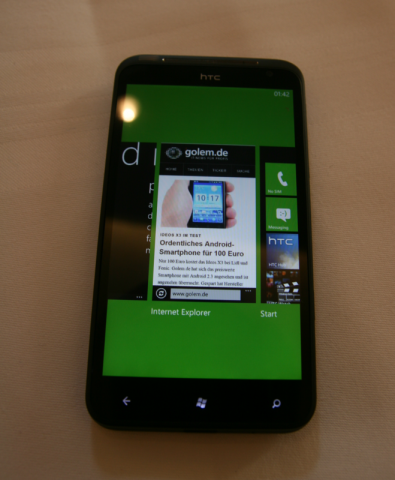 Task-Übersicht von Windows Phone 7.5 (Quelle: Golem.de)