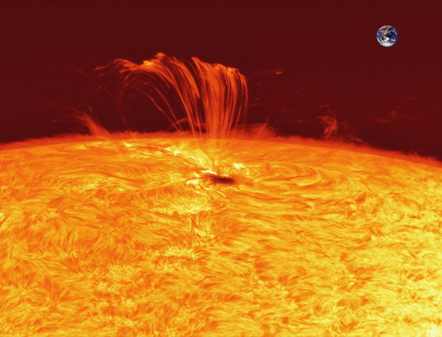 Der Auslöser: Eruption in der Sonnenfleckregion AR1302 (Grafik: Nasa)