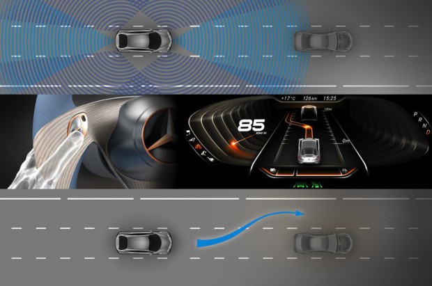 Der F125! soll verschiedene Fahrassistenzsysteme bieten. (Bild: Daimler/Mercedes)