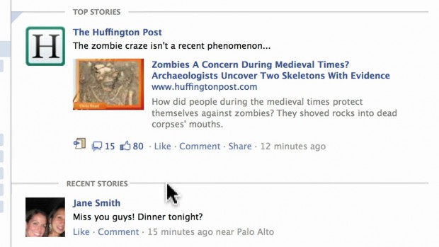 Die wichtigen Neuigkeiten im Newsfeed werden als Topstorys markiert. (Bild: Facebook)