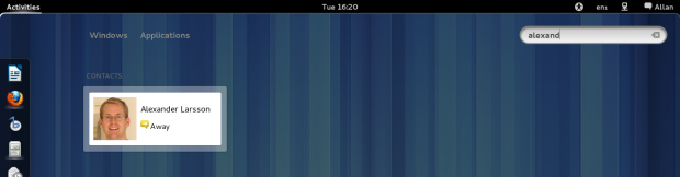Die Suchfunktion von Contacts