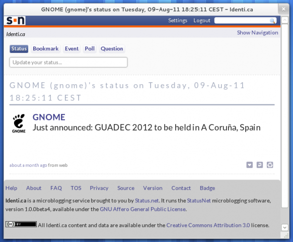 Eine Webapplikation von Epiphany-Browser