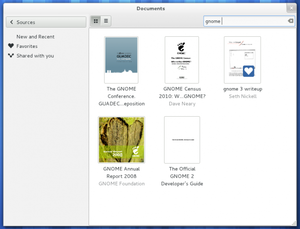 Die Dateiverwaltung Gnome Documents auf dem lokalen Datenträger