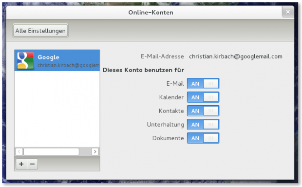 Die Verwaltung für Onlinekonten