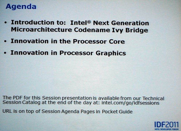 Ivy-Bridge-Präsentation auf dem IDF 2011 (Bild: Nico Ernst)