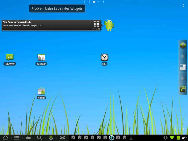 Der Homescreen von Cyanogenmod in einer angepassten Version