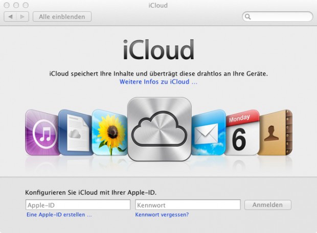 iCloud in Mac OS X 10.7.2 (Bild: Apple)