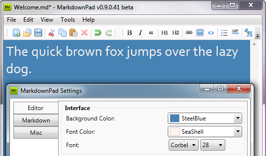 Konfiguration von Markdownpad (Bild: Evan Wondrasek)