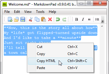 Kopierfunktionen in Markdownpad (Bild: Evan Wondrasek)