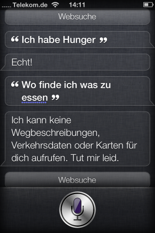 Siri ist frech. Achtung, die folgenden Bilder der Kamera sind recht groß und wurden in  Originalauflösung abgespeichert.