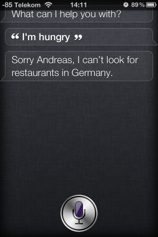 Auch der Hunger kann nicht mit dem iPhone 4S gestillt werden.