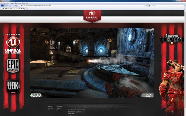 Flash Player 11: Epic Games zeigt Unreal Tournament 3 im Browser.