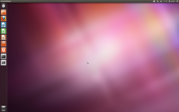 Der Startbildschirm von Ubuntu 11.10 alias Oneiric Ocelot