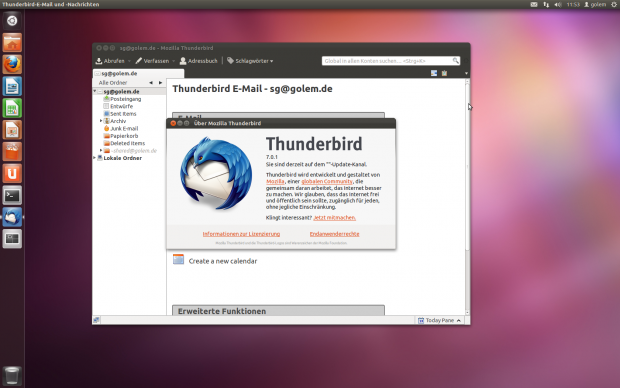 Der neue Standard-E-Mail-Client ist Thunderbird 7.0.1, ...