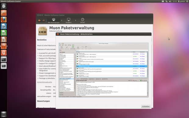 ... und über den Muon Paketmanager und das gleichnamige Software Center.