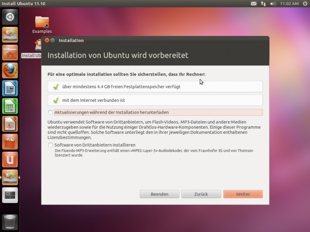 Die Installation von Ubuntu 11.10 ist wie jeher einfach gestaltet.