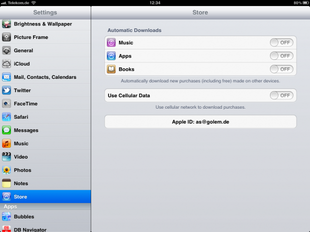 Musik, Apps und Bücher können auf Wunsch automatisch nach einem Kauf über die iCloud synchronisiert werden.