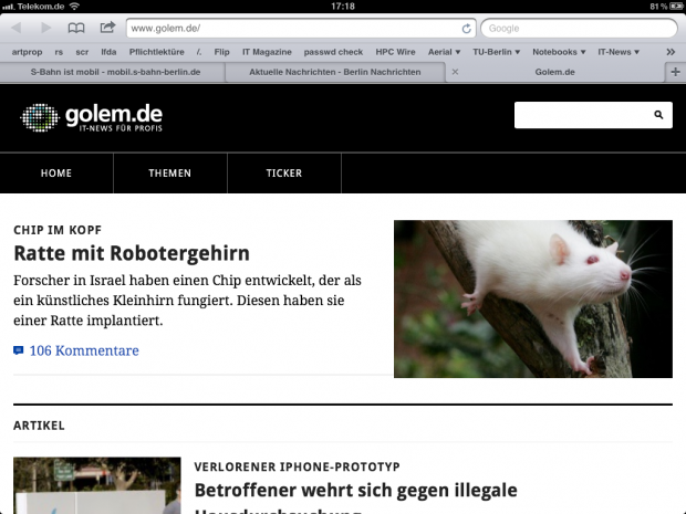Tabs gibt's jetzt auch in Safari.