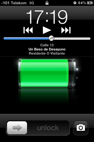 Der Sperrbildschirm mit dem neuen Kamerasymbol nach einem Doppelklick auf den Homebutton