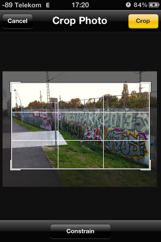 Bilder lassen sich zuschneiden.