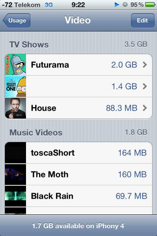 TV-Serien und Musikvideos...