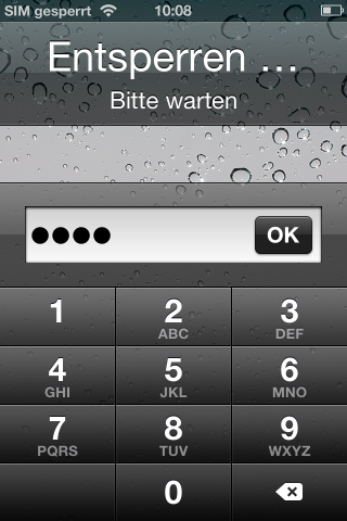 iPhone 4S - bei unserem zweiten Testgerät klappt das PIN-Entsperren nicht korrekt. (Bild: Golem.de)